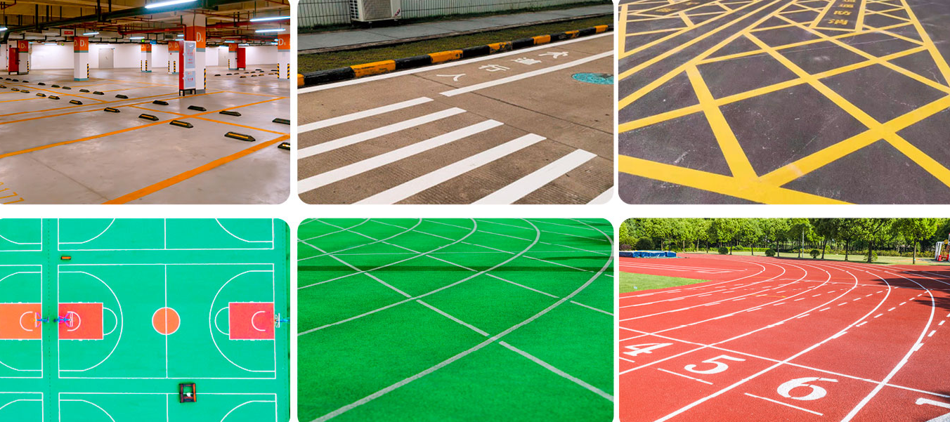 适用于地下停车场、斑马线，小区，城市道路划线