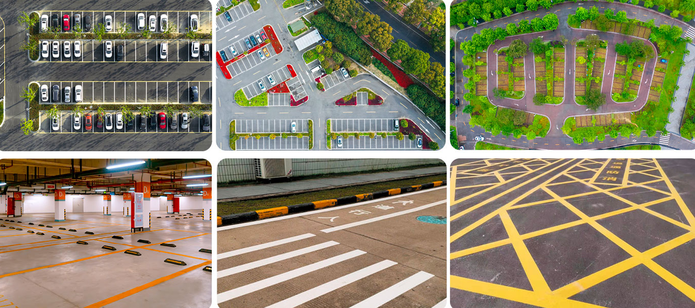 适用于地下停车场、斑马线，小区，城市道路划线